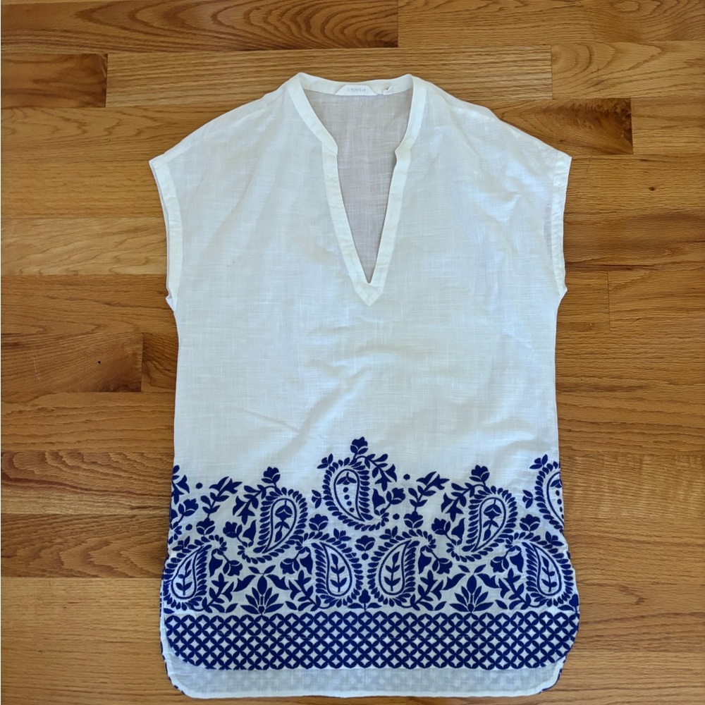 Athleta Luxe Cotton Embroidered Swim Cover Up